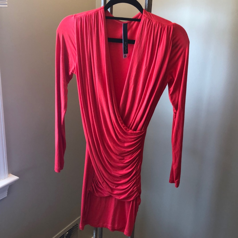AQ/AQ Cotton Stretch Draped Dress